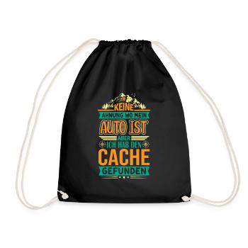 Geocacher Geocaching Hobby Natur - Turnbeutel - Schwarz - Vorne