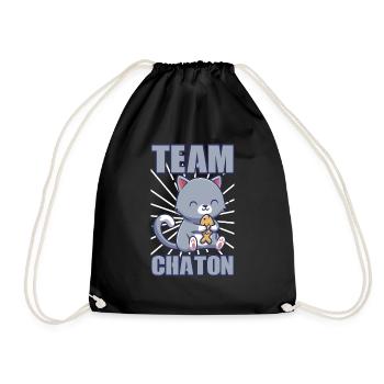 Team chaton | cadeau pour propriétaire de chat - Sac de sport léger - noir - Devant