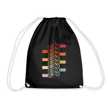 BMX cooles Retro Fan Geschenk Motiv für Junge Mädc - Turnbeutel - Schwarz - Vorne