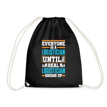 Logistics Logistician Until Real Logistician - Drawstring Bag - black - Front