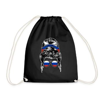 Russen Russisches Russland - Turnbeutel - Schwarz - Vorne