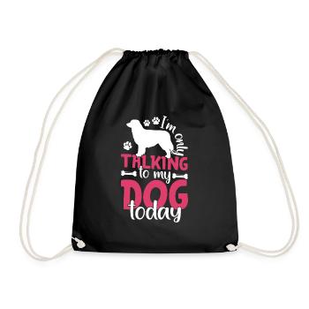 Australian Shepherd I only talk to the dog - Drawstring Bag - black - Front