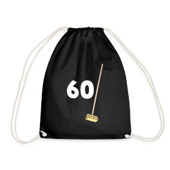 60 Besen 60 Jahre Jubiläum - Turnbeutel - Schwarz - Vorne