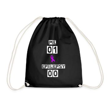 Me: 1, Epilepsy: Nil! - Drawstring Bag - black - Front