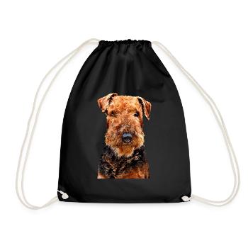 Airedale Terrier - Turnbeutel - Schwarz - Vorne