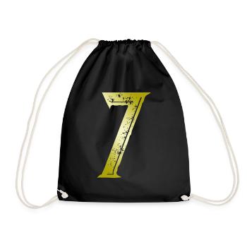 7 Zahl Symbol - Turnbeutel - Schwarz - Vorne