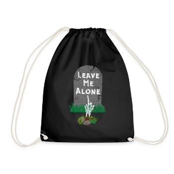 Leave Me Alone, Antisocial Skeleton - Drawstring Bag - black - Front