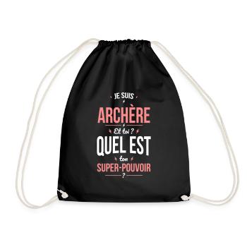 Je suis archère - Super pouvoir idée cadeau - Sac de sport léger - noir - Devant