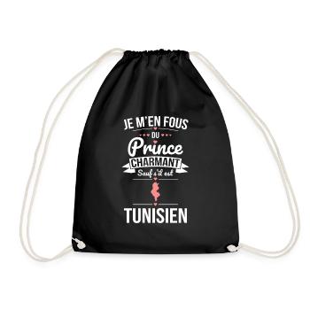 Fous du prince charmant sauf s'il est Tunisien - Sac de sport léger - noir - Devant