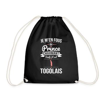 Fous du prince charmant sauf s'il est Togolais - Sac de sport léger - noir - Devant