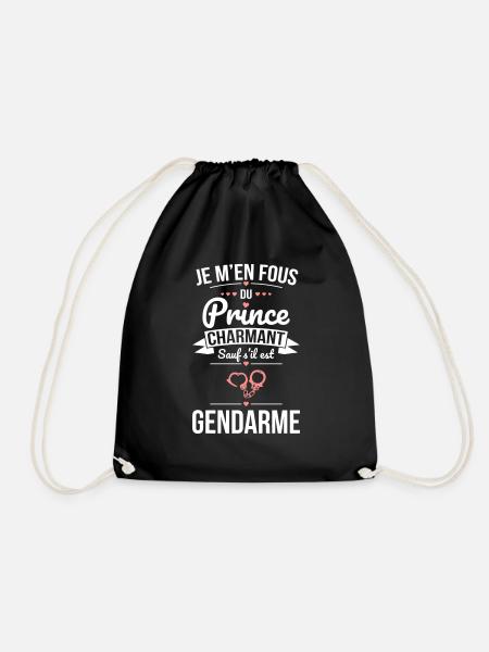 Fous du prince charmant sauf s'il est gendarme - Sac de sport léger - noir