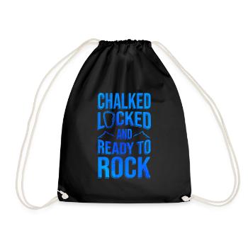 Chalked Locked And Ready To Rock Rock Climber Boul - Turnbeutel - Schwarz - Vorne