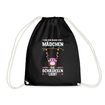 Eule Mädchen Eulen Geschenk - Turnbeutel - Schwarz - Vorne