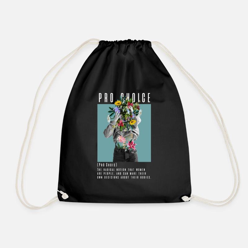 pro choice - women rights - Drawstring Bag - black