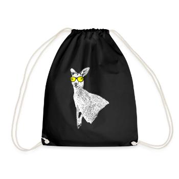 Känguru Tierliebhaber Naturfans Sonnenbrille Kängu - Turnbeutel - Schwarz - Vorne