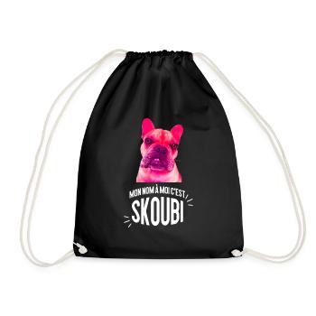 mon nom à moi c'est skoobi bouledogue cadeau - Sac de sport léger - noir - Devant