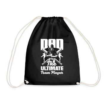 Dad The Ultimate Teamplayer Fathers Day Baseball - Turnbeutel - Schwarz - Vorne