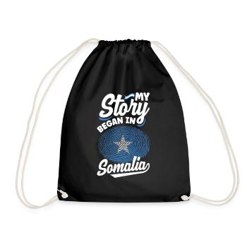 Somali Somalia Somali Flag My Story Began In - Drawstring Bag - black - Front