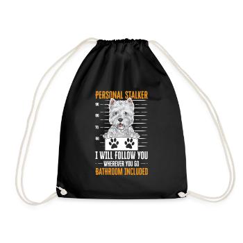 West Highland White Terrier Westie - Turnbeutel - Schwarz - Vorne