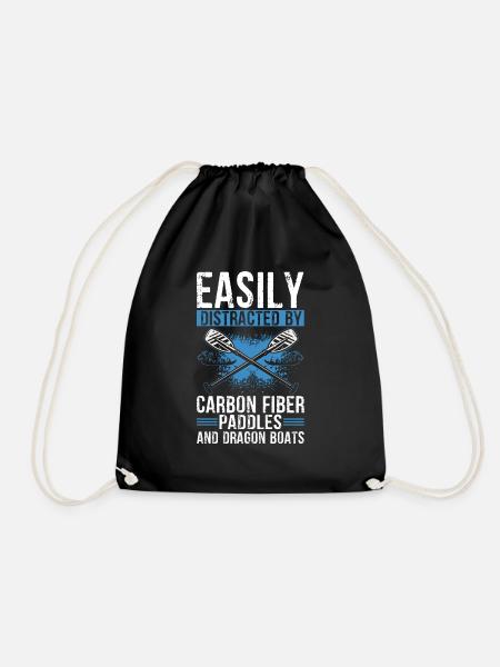 Dragon Boat Trainer and Dragon Boat - Drawstring Bag - black