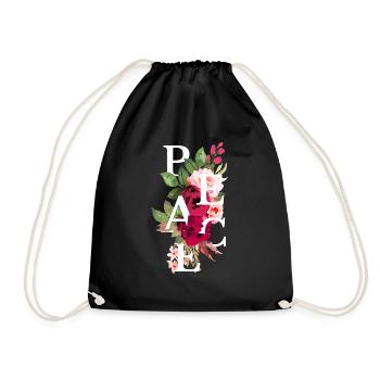 Peace flowers - Sac de sport léger - noir - Devant