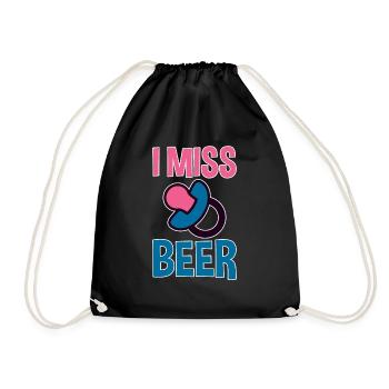 I Miss Beer 4 - Drawstring Bag - black - Front