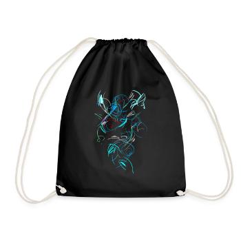 Abstract Ghost - Drawstring Bag - black - Front