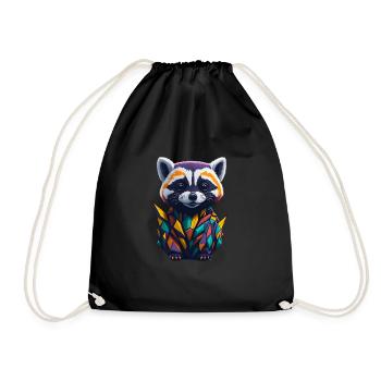 Racoon 2 - Drawstring Bag - black - Front