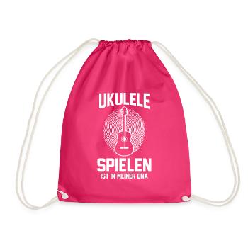 Gitarre Musiker Musikinstrument Ukulele - Turnbeutel - Fuchsia - Vorne