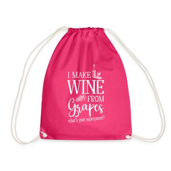 Winzer Wein Spruch für Weinliebhaber - Turnbeutel - Fuchsia - Vorne