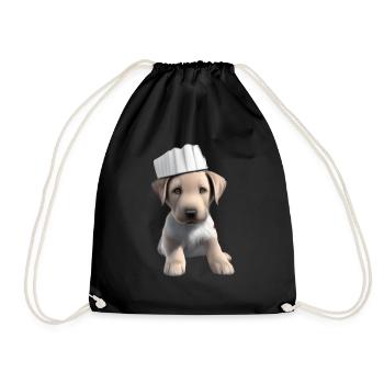 Labrador Retriever Restaurateur Puppy Cooking - Sac de sport léger - noir - Devant