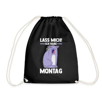 Lass Mich Ich Habe Montag Katzen - Turnbeutel - Schwarz - Vorne