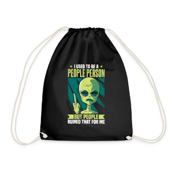 Früher war ich ein geselliger Mensch Alien Antisozial - Turnbeutel - Schwarz - Vorne