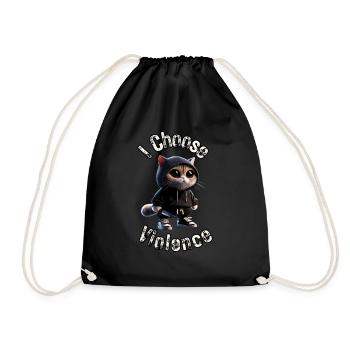 Je choisis la violence Chat I Amoureux des chats I Antisocial - Sac de sport léger - noir - Devant