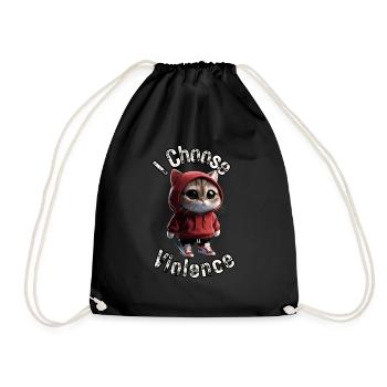 Je choisis la violence Chat I Amoureux des chats I Antisocial - Sac de sport léger - noir - Devant