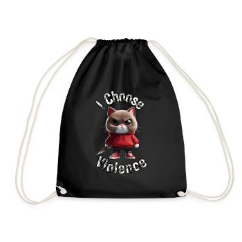 Je choisis la violence Chat I Amoureux des chats I Antisocial - Sac de sport léger - noir - Devant