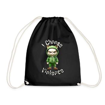 Je choisis la violence Chat I Amoureux des chats I Antisocial - Sac de sport léger - noir - Devant
