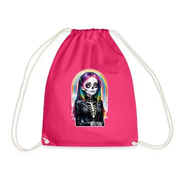 Halloween - Rock & Regenbogen - Turnbeutel - Fuchsia - Vorne