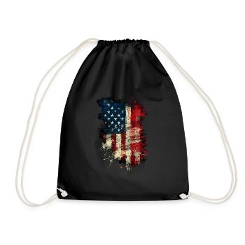 Grunge America - Drawstring Bag - black - Front