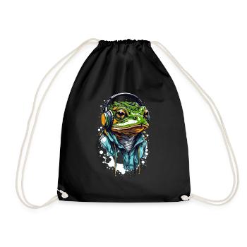 Frog music - Turnbeutel - Schwarz - Vorne