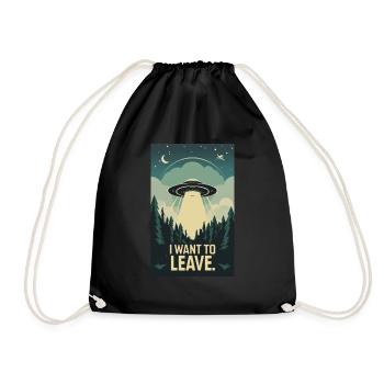 I WANT TO LEAVE - Drawstring Bag - black - Front