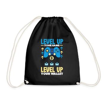 Cryptocurrency Rewards Gaming Blockchain Gamer - Drawstring Bag - black - Front