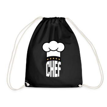 5 Star Chef's Hat Le Chef Kitchen Master - Drawstring Bag - black - Front