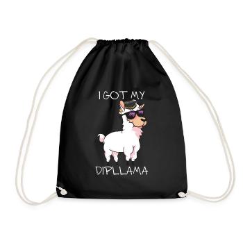 Funny School Graduation Diploma - LLama I Got My - Drawstring Bag - black - Front