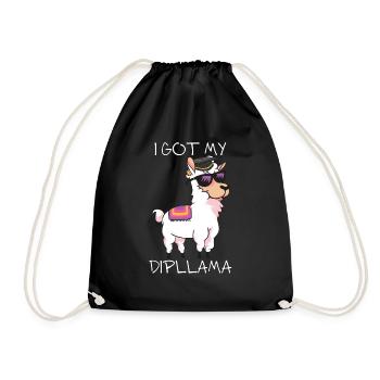 Ich habe Mein Dipllama - LLama Lover, Schule - Turnbeutel - Schwarz - Vorne