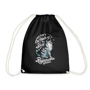 Katze Ragamuffin Geschenk - Turnbeutel - Schwarz - Vorne