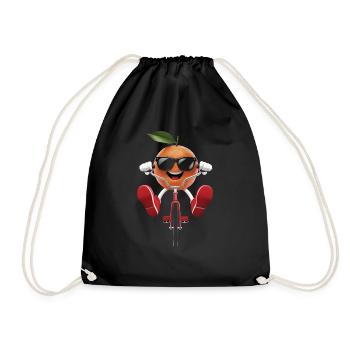 Mandarin Radfahren auf dem Fahrrad Geschenk - Turnbeutel - Schwarz - Vorne