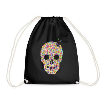 Skull - No Outline - Drawstring Bag - black - Front