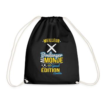 Best Baker in the World - 100% Awesome - Drawstring Bag - black - Front