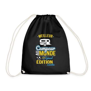 World's Best Camper - 100% Awesome - Drawstring Bag - black - Front